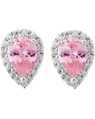 Orphelia 'Enora' 925 Sterling Stud Earrings - Pink