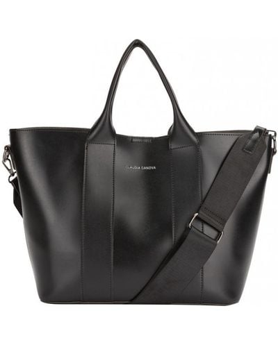Claudia Canova Twin Strap Tote With Inner Pouch Pu - Black