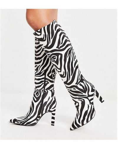 ASOS Wide Fit Cancun Knee High Boots - White