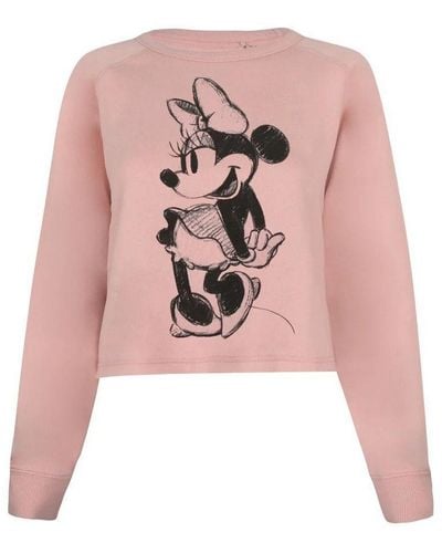 Disney Minnie Mouse Sketch Crop Sweatshirt (schemerig Roze)