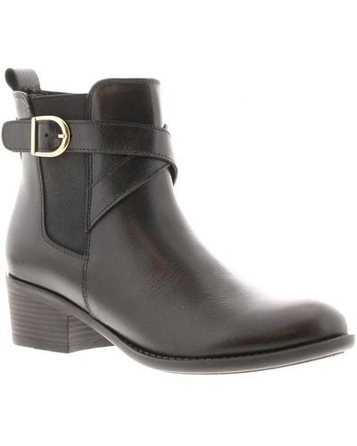 Comfort Plus Boots Ankle Wilko Zip Fastening Black Leather