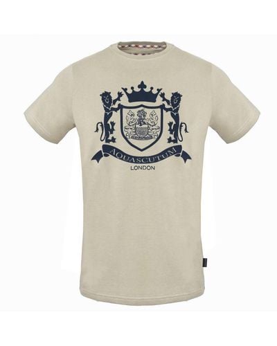Aquascutum Royal-logo Beige T-shirt - Wit