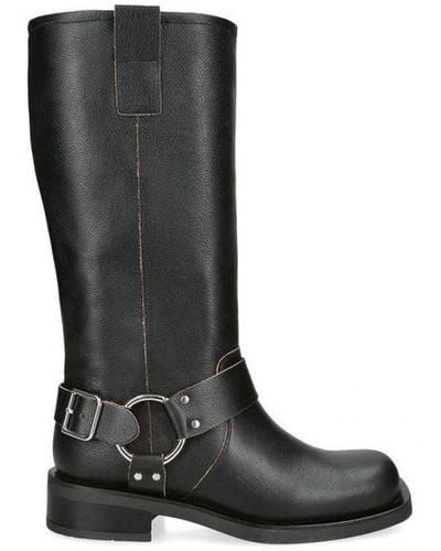 Carvela Kurt Geiger Leather Saloon High Leg Boots Leather - Black