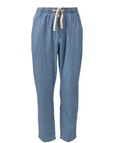 Pull&Bear Cotton Ankle Grazer Joggers - Blue