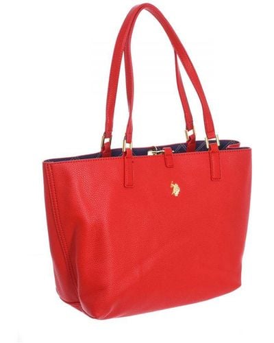 U.S. POLO ASSN. Reversible Shopper Bag With Toiletry Bag Biurr5559Wvp - Red