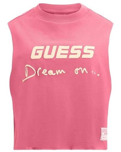 Guess Tanktop Woman Dream On Style - Roze