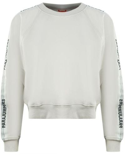 Parajumpers Lauk Brand Logo Taped Sleeve Birch Jumper - White