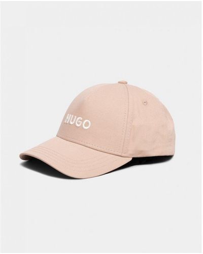 HUGO Jude Cotton-twill Cap With 3d Embroidered Logo - Natural