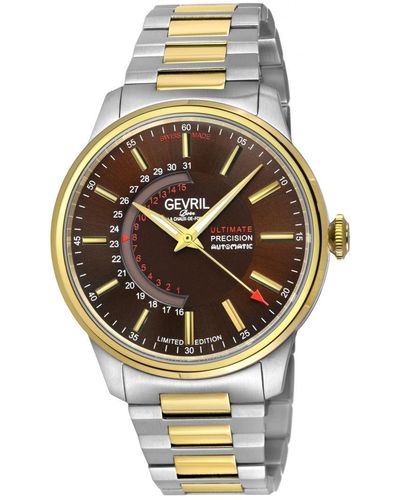 Gevril Guggenheim Automatic 316l Stainless Steel Brown Dial - Metallic