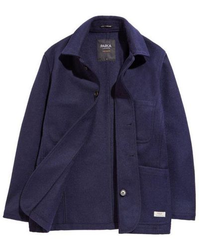 Parka London Utility Wool Chore Jacket Made In England - Blue