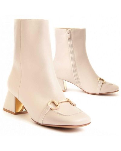 Montevita Heel Ankle Boot Elegansebi In White - Naturel