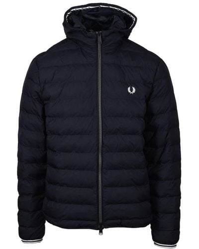 Fred Perry Hooded Insulated Jacket - Blue