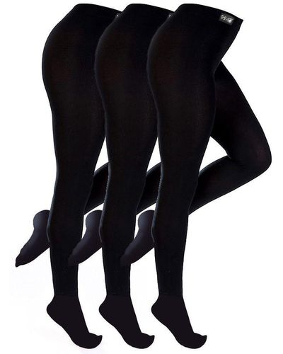 THMO 3 Pair Multipack Ladies Thermal Tights - Black