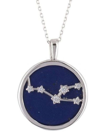 LÁTELITA London Zodiac Lapis Lazuli Gemstone Star Constellation Pendant Necklace Taurus - Blue