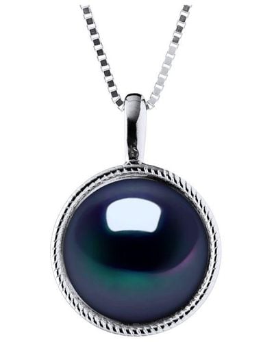 Diadema Aura Necklace Freshwater Pearl 9-10 Mm 925 - Blue