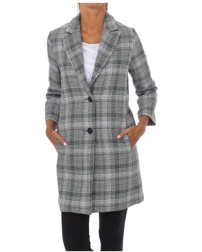 Sisley Womenss Lapel Collar Long Sleeve Lightweight Coat 2Yh05K2T7 - Grey