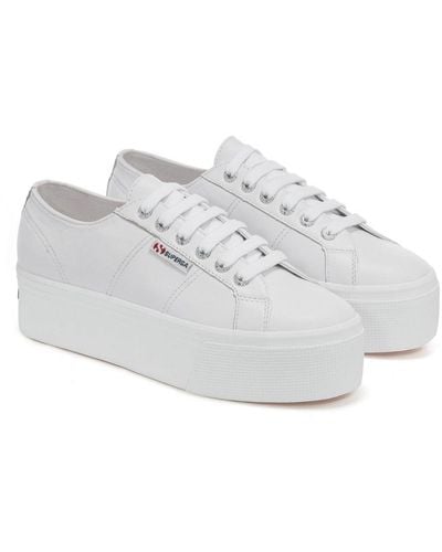 Superga Ladies 2790 Nappa Leather Trainers (Optic) - White