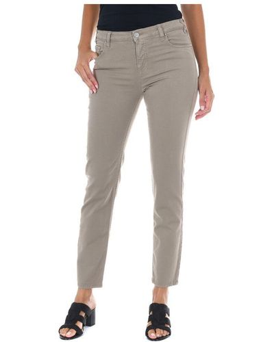 Met Long Denim Trousers Made Of Elastic Fabric 10db50255-g239 Woman Cotton - Grey