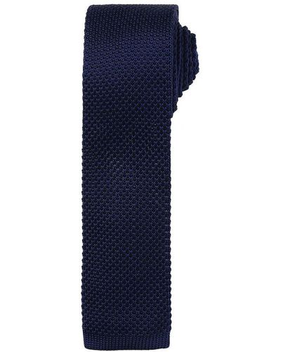 PREMIER Adult Slim Knitted Tie () - Blue