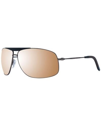 Tommy Hilfiger Rectangular Sunglasses With Mirrored Lenses - Natural
