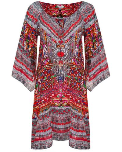 Inoa Banjara 12003 Long Sleeve Red Silk Gypsy Dress