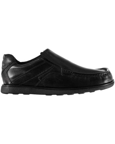 Kangol Waltham Slip On Lace Up Shoes Smart Formal Moccasins - Black