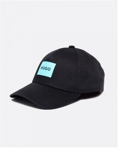 HUGO Jude Cotton-twill Woven Cap With Logo Print - Blue