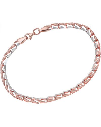 DIAMANT L'ÉTERNEL 9ct Rosé- En Witgouden Diamantgeslepen Armband Met Open Vierkante Schakels Met Een Lengte Van 19 Cm - Naturel