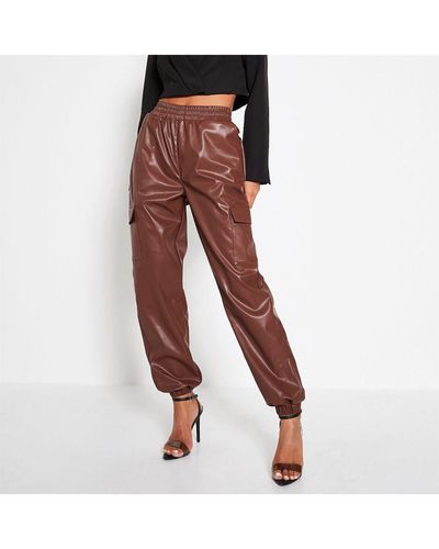 I Saw It First Faux Leather Utility Cargo Trousers - White