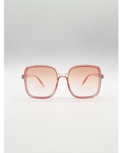 SVNX Oversized Lightweight Square Frame Sunglasses - Grey