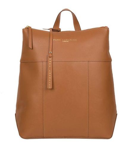 Pure Luxuries 'Hastings' Saddle Vegetable-Tanned Leather Backpack - Brown