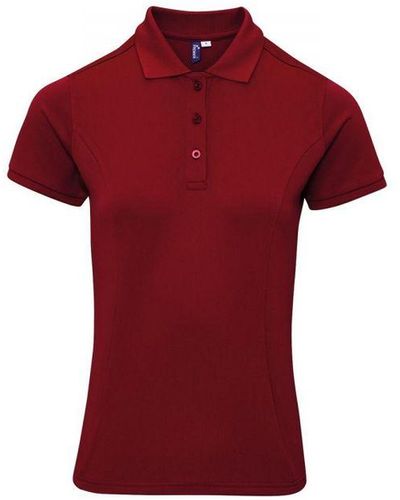 PREMIER Coolchecker Plus Poloshirt (bourgondië) - Rood