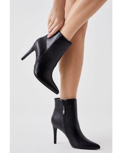 Oasis Jade High Stiletto Heel Pointed Ankle Boots - Black
