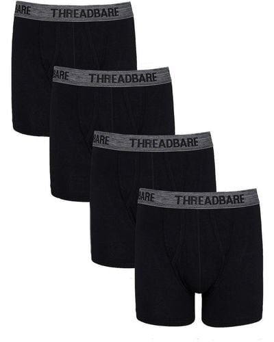 Threadbare Black 4 Pack 'brantley' A-front Trunks