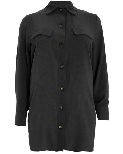 Quiz Curve Utility Style Shirt - Black