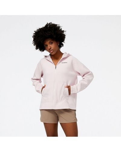 New Balance Womenss Achiever Tech Fleece Jacket - White