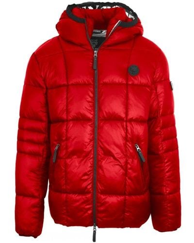 Philipp Plein Small Circle Logo Quilted Red Jacket