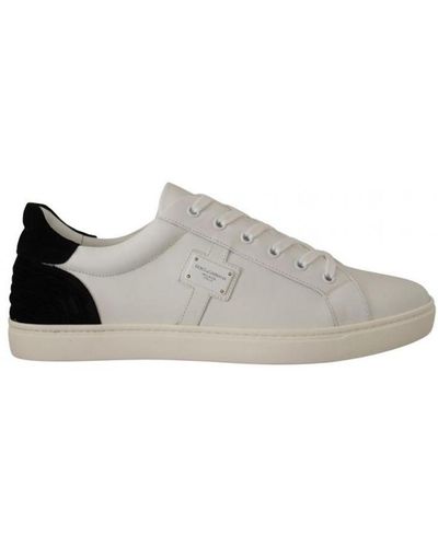 Dolce & Gabbana Suede Leather Low Tops Trainers - White