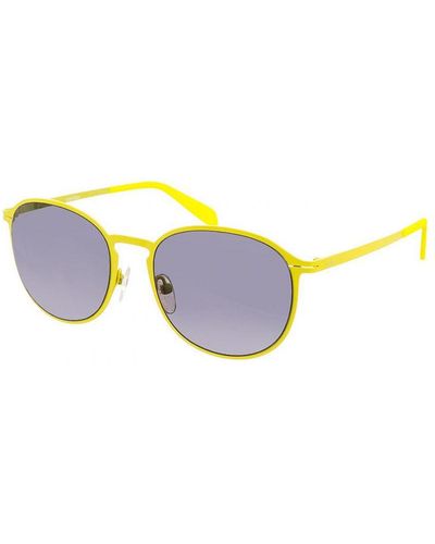 Calvin Klein Ck2137S Oval-Shaped Metal Sunglasses - Yellow