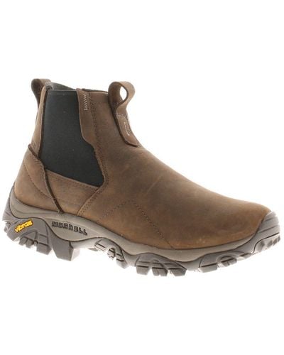 Merrell Waterproof Boots Moab Adventure Chelsea Leather Brown Leather