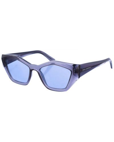 Karl Lagerfeld Acetaat Zonnebril Met Rechthoekige Vorm Kl6046s - Blauw