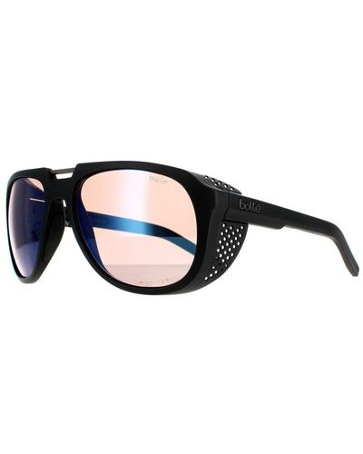 Bollé Wrap Matte Phantom+ Polarized Photochromic Cobalt Sunglasses - Blue