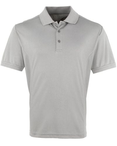 PREMIER Coolchecker Pique Short Sleeve Polo T-Shirt () - Grey