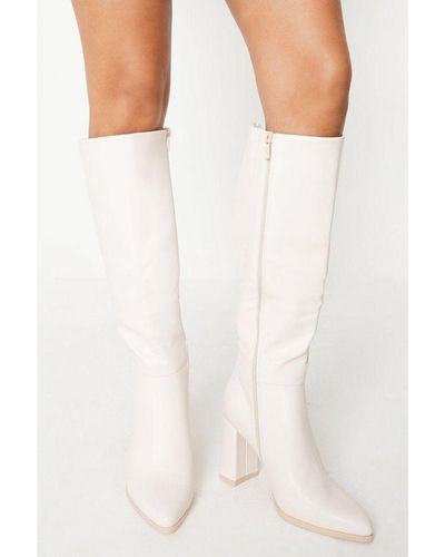 Dorothy Perkins Wide Fit Kimmy Heeled Knee High Boots - White