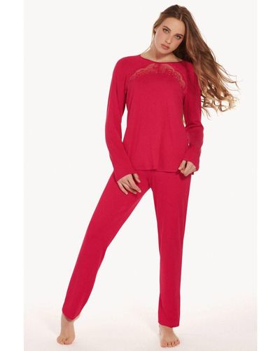 Lisca 'Evelyn' Modal Pyjama Set - Red