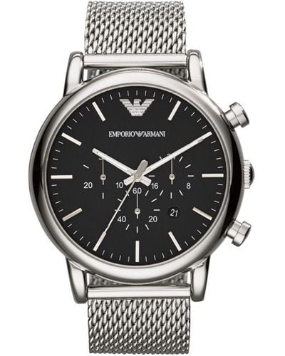 Emporio Armani Horloge Ar1808 Silver Stainless Steel - Grey