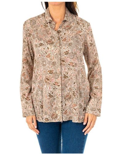 La Martina S Long-sleeved Shirt With Lapel Collar Kwc002 Viscose - Natural