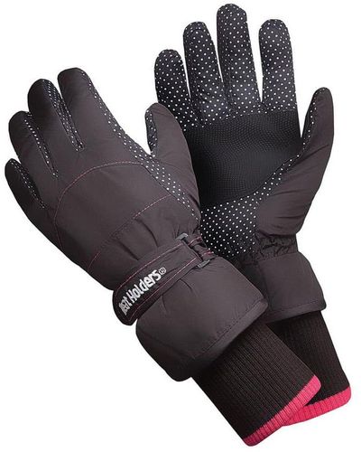 Heat Holders Ladies Extra Padded Waterproof Insulated Thermal Winter Ski Gloves - Black