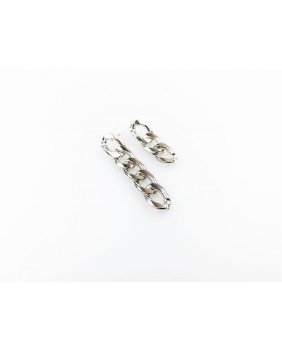 SVNX Chain Stud Earrings - White