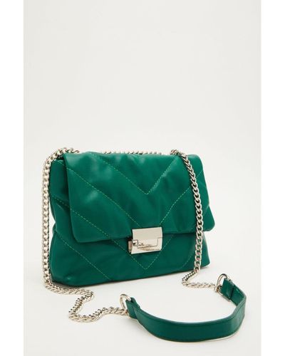 Quiz Green Quilted Bag